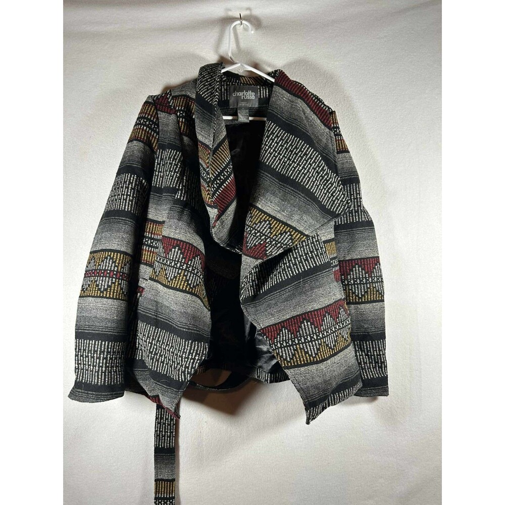Charlotte Russe Women's Jacket Size Medium Southwestern Print Full Zip Pockets